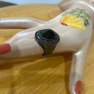 Black onyx dinner ring